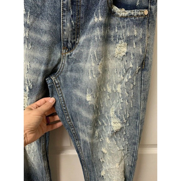 The Heritage By America 1776 Ripped Distressed Denim Jeans Size 34x33 FS Charity - Picture 5 of 12